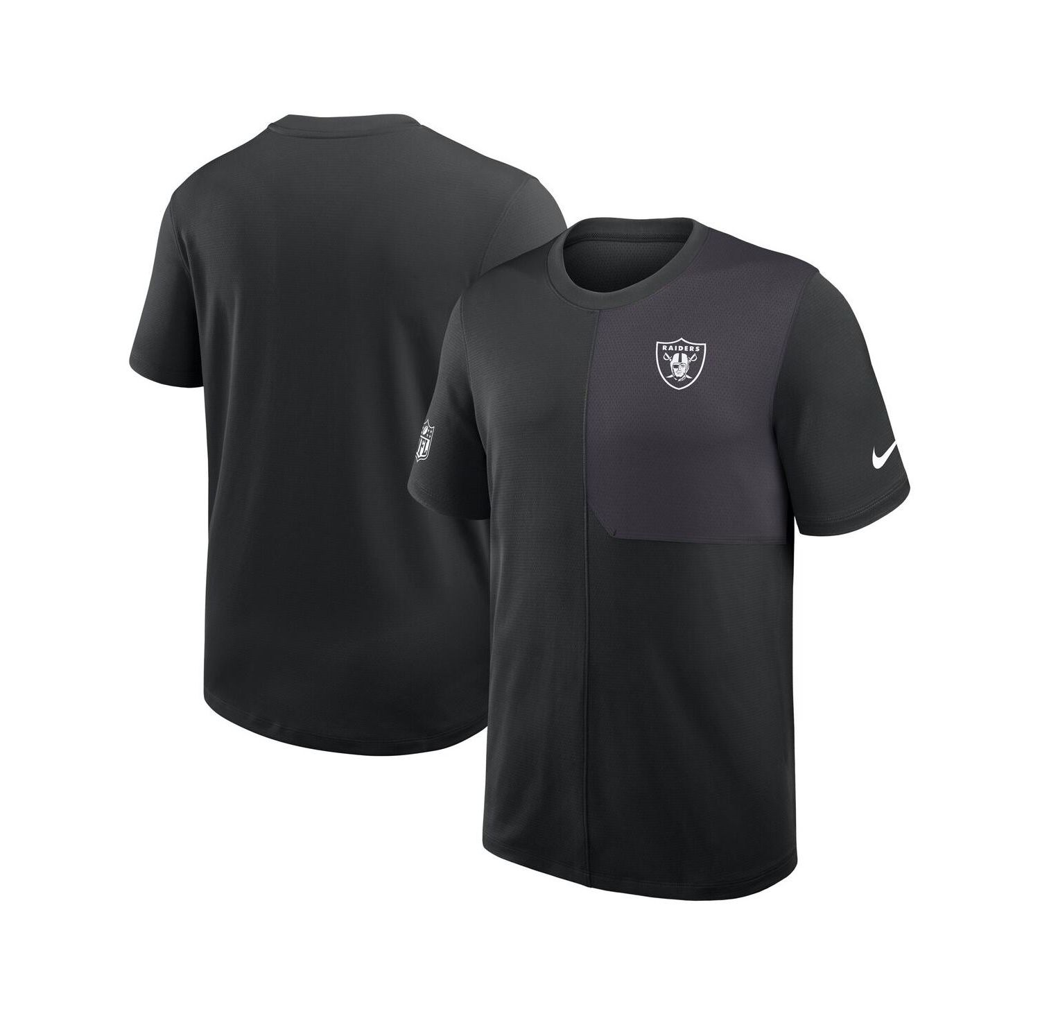Men's Black Las Vegas Raiders Sideline UV Performance Coach Shirt