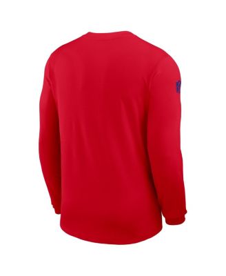 Men's Red Buffalo Bills Sideline Coach UV Performance Long Sleeve T-Shirt