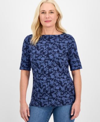 売れ筋商品|||スタイルアンドコー カットソー トップス レディース Plus Size Printed  Elbow-Sleeve Top, Exclusively at Macy's Blushing Combo 26460817_fpx.tif?$filterlrg$&