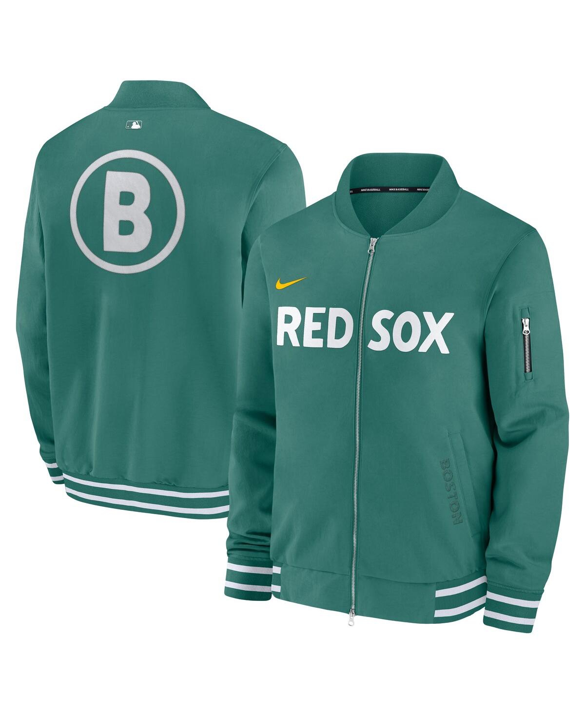 Men's Green Boston Red Sox 2025 City Connect Authentic Collection Full-Zip Bomber Jacket - Green