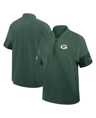 Nike - Men's Green Green Bay Packers Sideline Short Sleeve Quarter-Zip Performance Coach Jacket