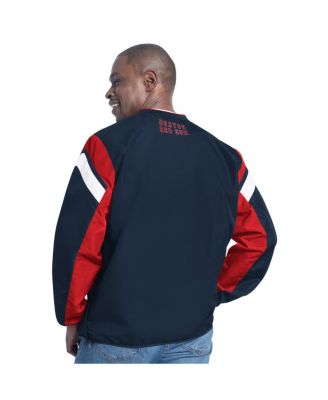 Men's Navy Boston Red Sox Double Coverage V-Neck Pullover Sweatshirt