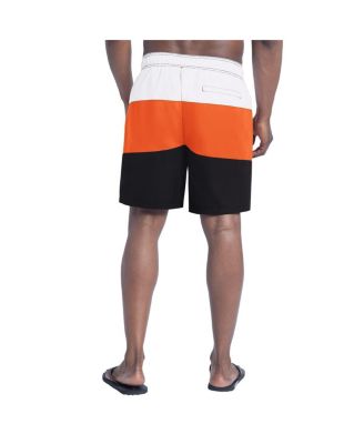 Men's Black/Orange Cincinnati Bengals Sunrise Volley Swim Shorts