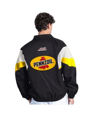 Men's Black/Yellow Joey Logano Pennzoil Yard Line Full-Zip Jacket