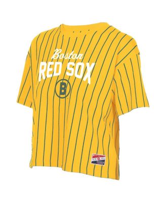 Women's Yellow Boston Red Sox 2025 City Connect Pinstripe T-Shirt