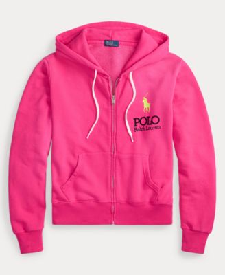 トップス RALPH LAUREN Pink Big Pony design hoodie Polo Ralph Lauren Women's Big Pony Lightweight Fleece Zip