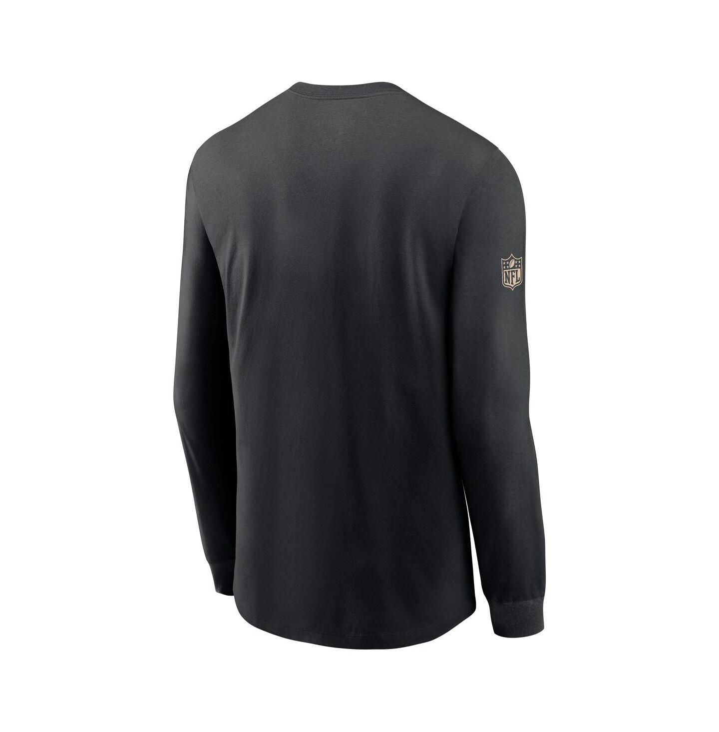 Мужская футболка Nike Black New Orleans Saints Sideline Performance Long Sleeve — фото 3