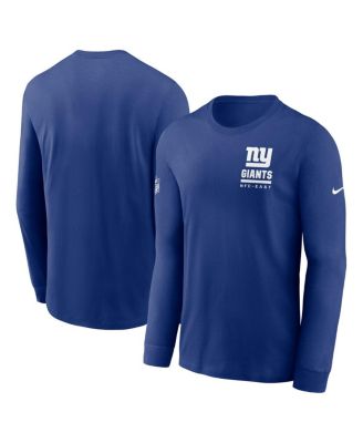 Nike - Men's Royal New York Giants Sideline Performance Long Sleeve T-Shirt