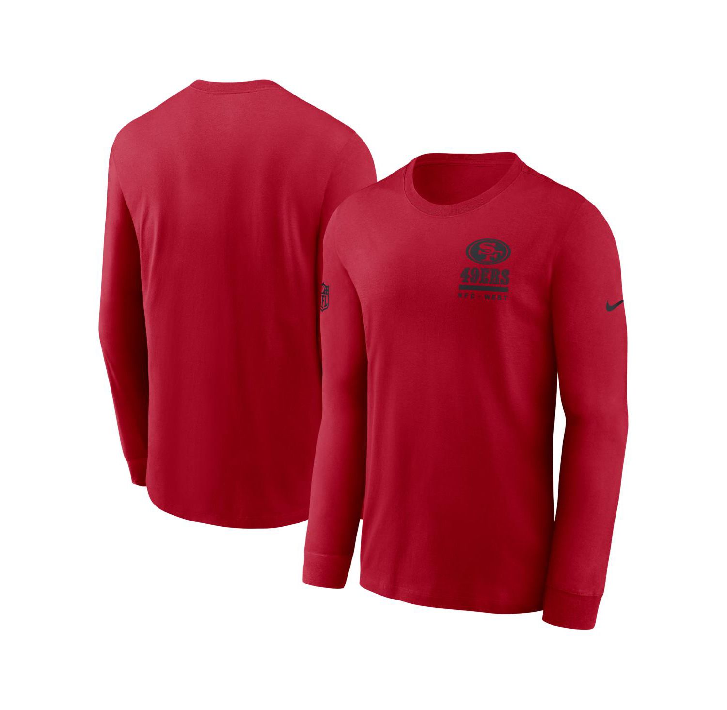 Men's Scarlet San Francisco 49ers Sideline Performance Long Sleeve T-Shirt