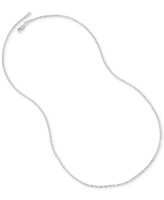 Rope Chain 18" Collar Necklace in 14k White Gold