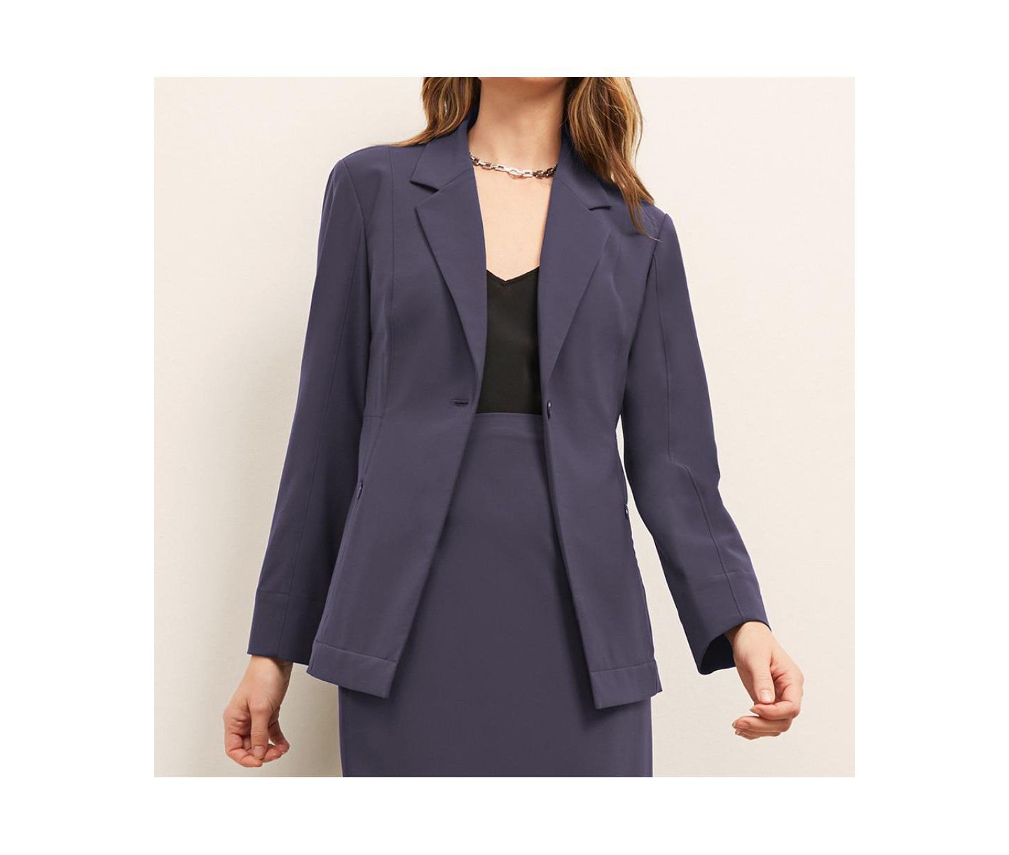 Женский пиджак M.M.LaFleur Moreland Travel Blazer - OrigamiTech, цвет: Холодный угольный — фото 1