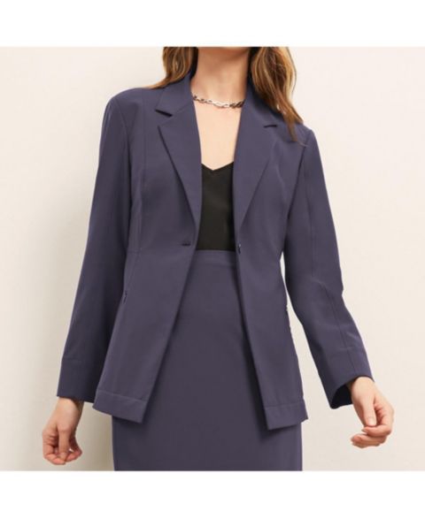 Женский пиджак M.M.LaFleur Moreland Travel Blazer - OrigamiTech, цвет: Холодный угольный