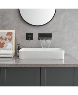 Single Handle Wall Mount Spout Waterfall Bathroom Faucet