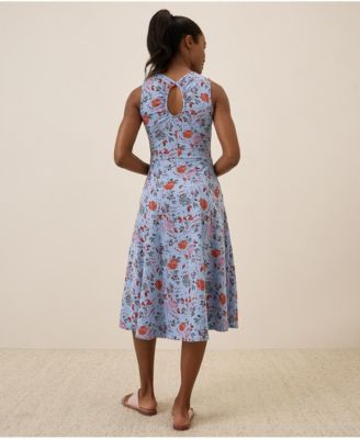 Women's Organic Cotton Fit & Flare Keyhole Back Dress