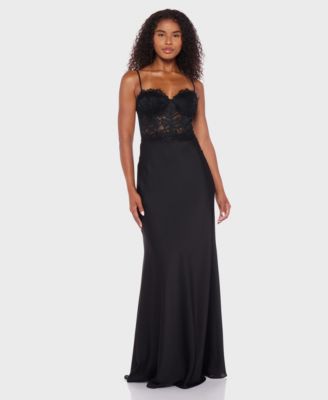 Alex & Sophia - Juniors' Sweetheart Sleeveless Long Dress