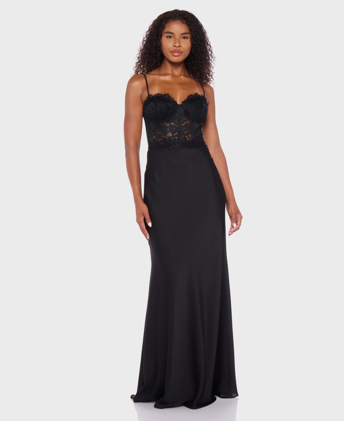 Juniors' Sweetheart Sleeveless Long Dress - Black