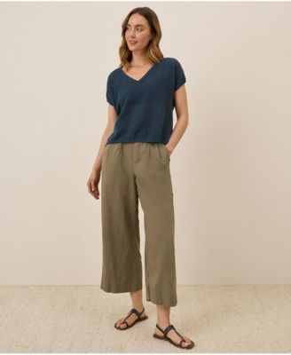 Women's Organic Cotton Canopy Linen Blend Pleated Trouser