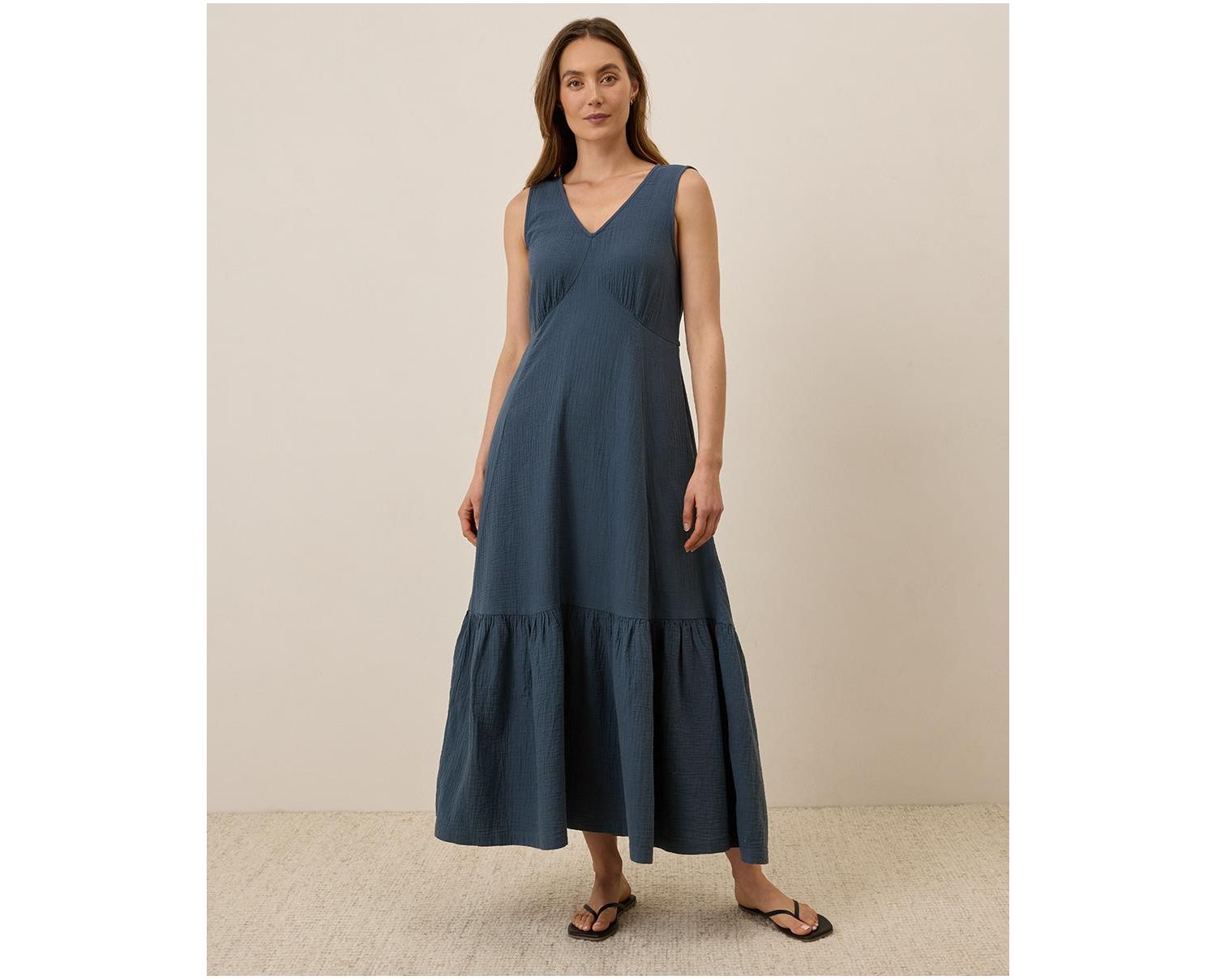 Women's Organic Cotton Coastal Double Gauze Beach To Brunch Dress
