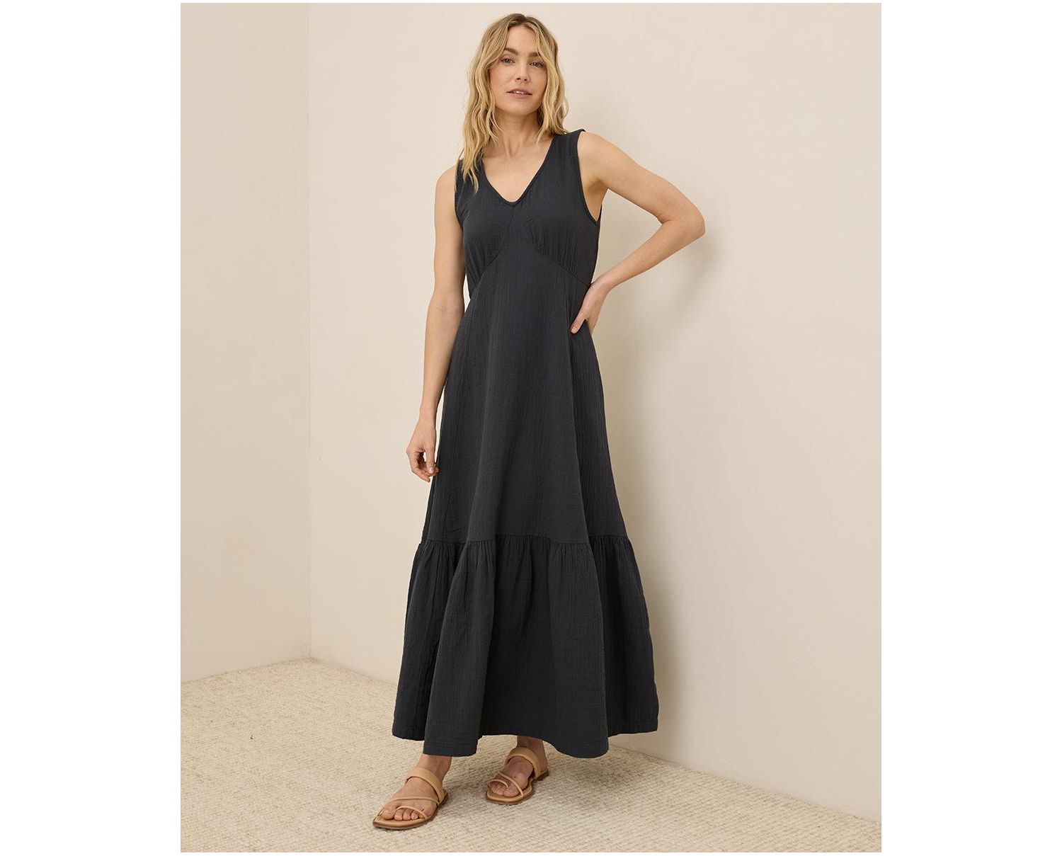 Women's Organic Cotton Coastal Double Gauze Beach To Brunch Dress