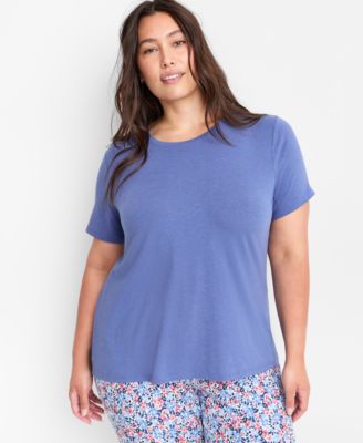 Women's Cotton Blend Short-Sleeve Sleep Tee XS-3X, Macy's Exclusive 