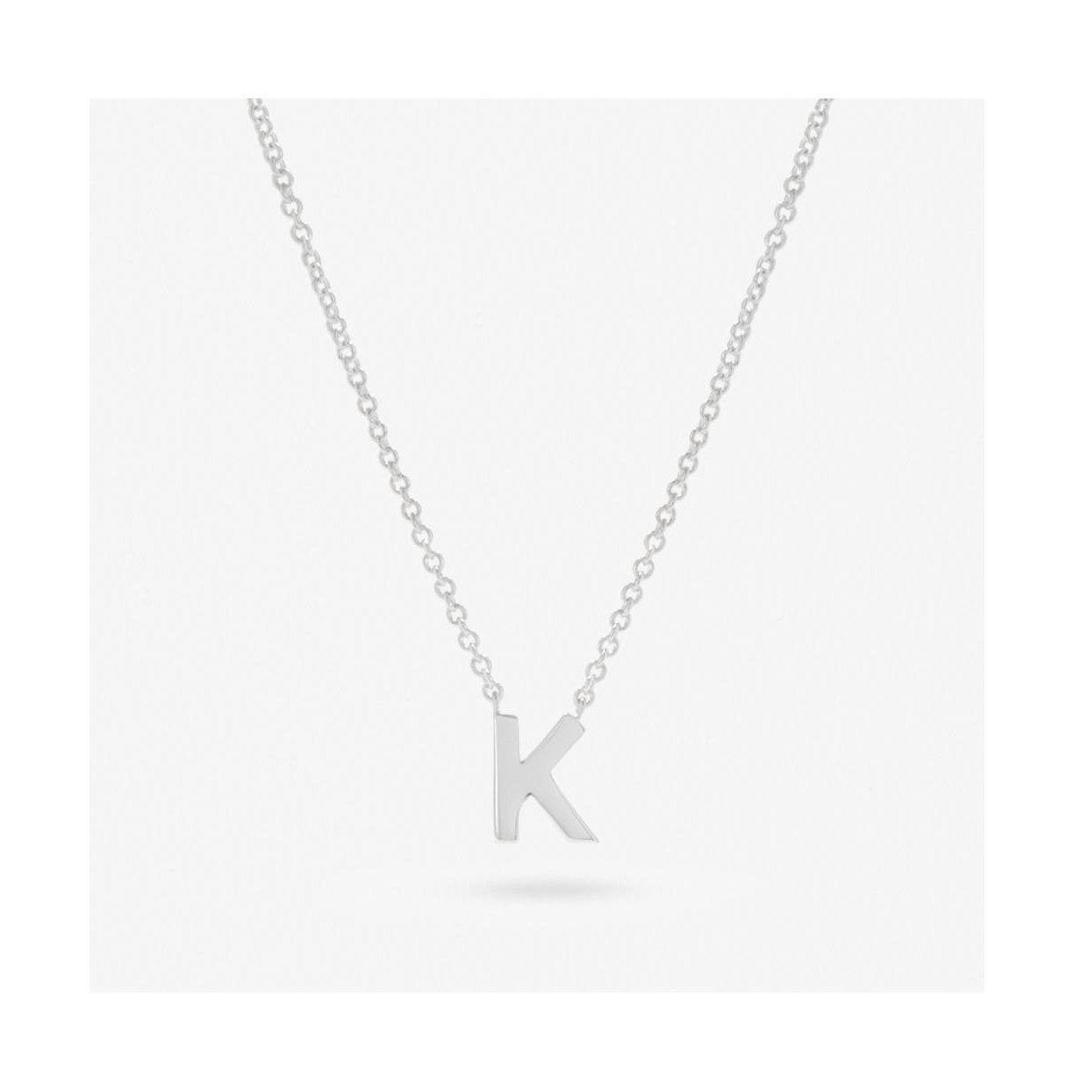 Silver Initial Necklace - Letter Necklace - Letter k