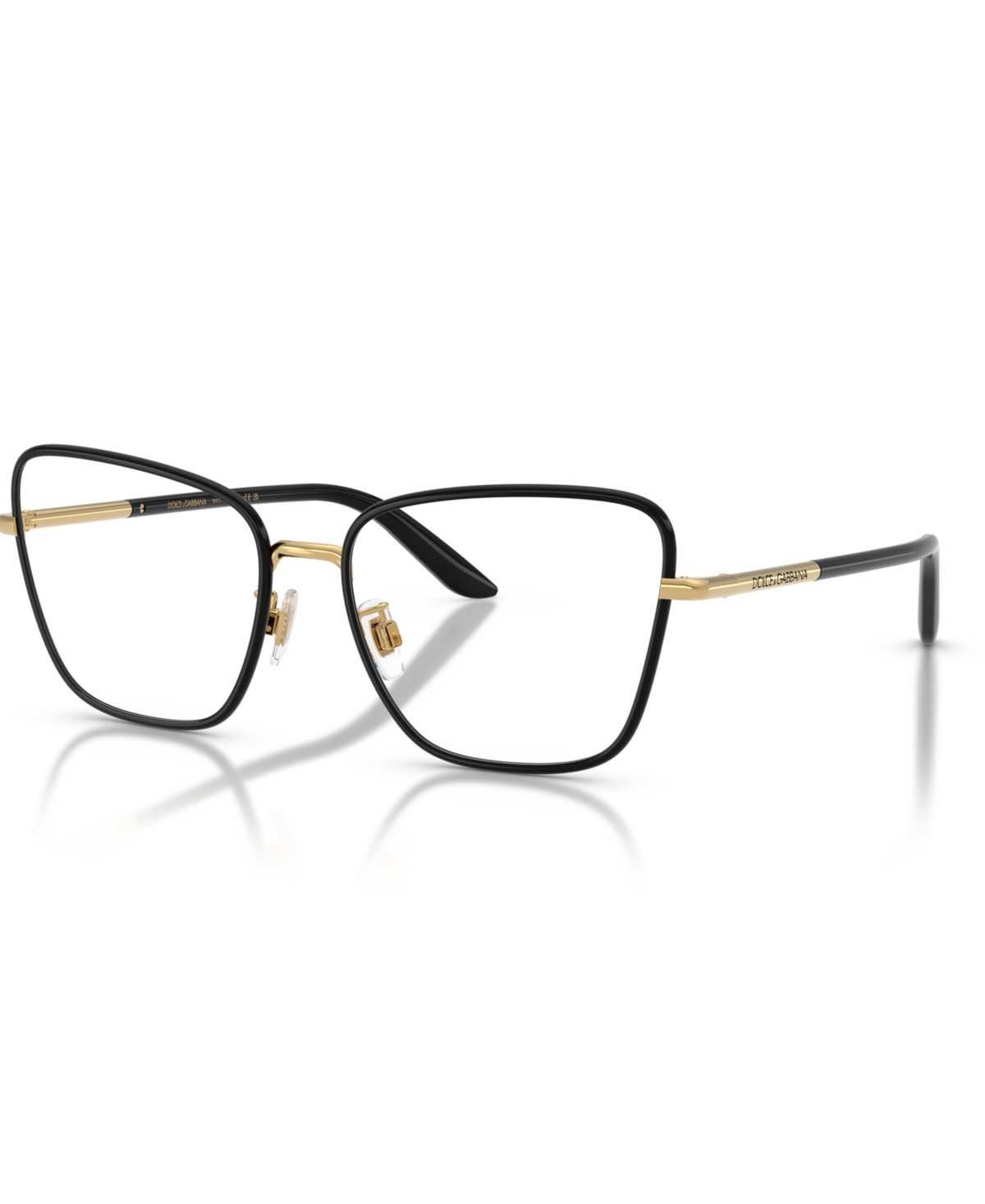 Dolce&Gabbana Women's Cat Eye Eyeglasses, DG1359 - Gold, Black