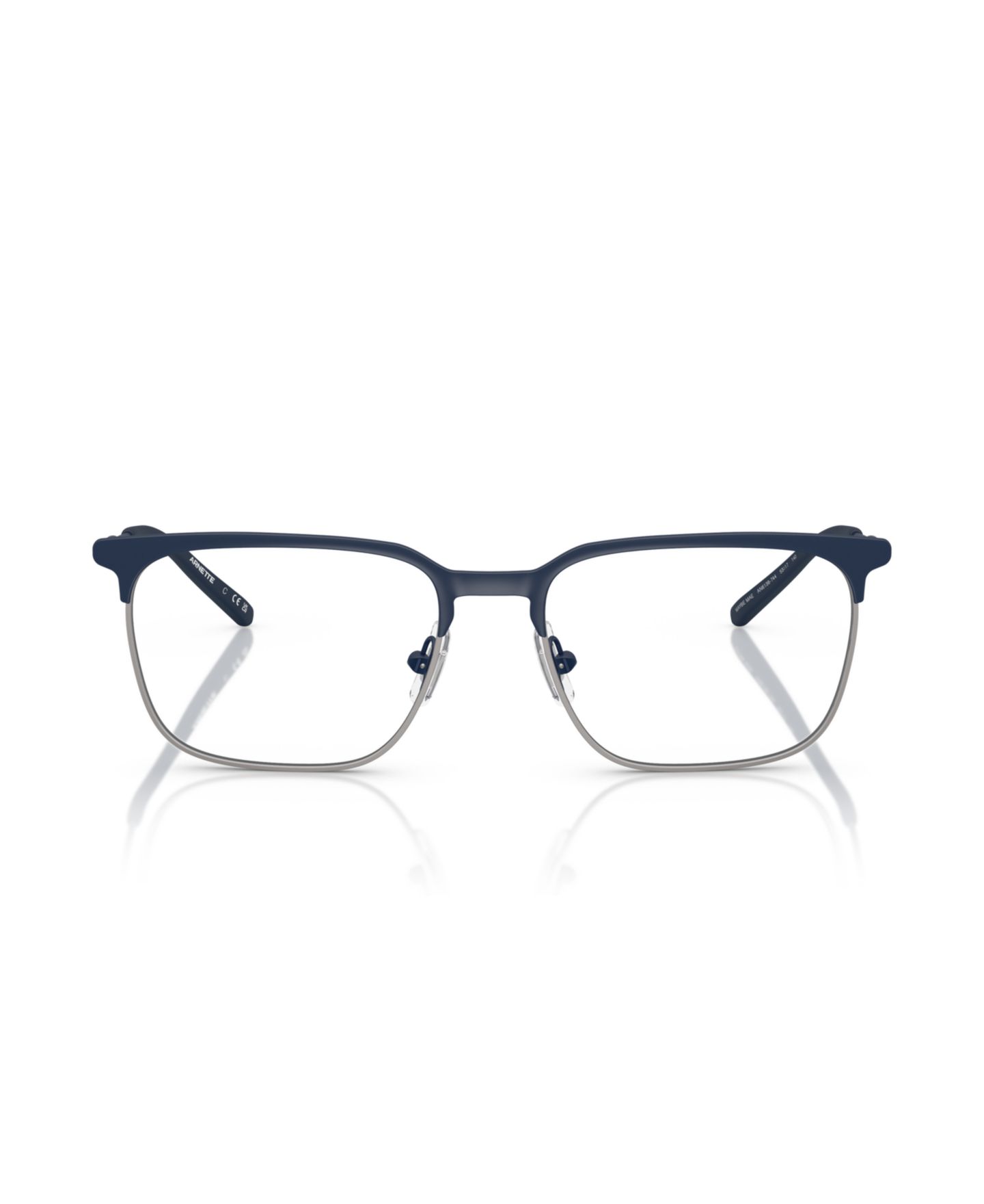 Мужские очки Arnette Man Rectangle Metal AN6136 Maybe Mae Eyeglasses, цвет: Матовый тёмный синий — фото 2