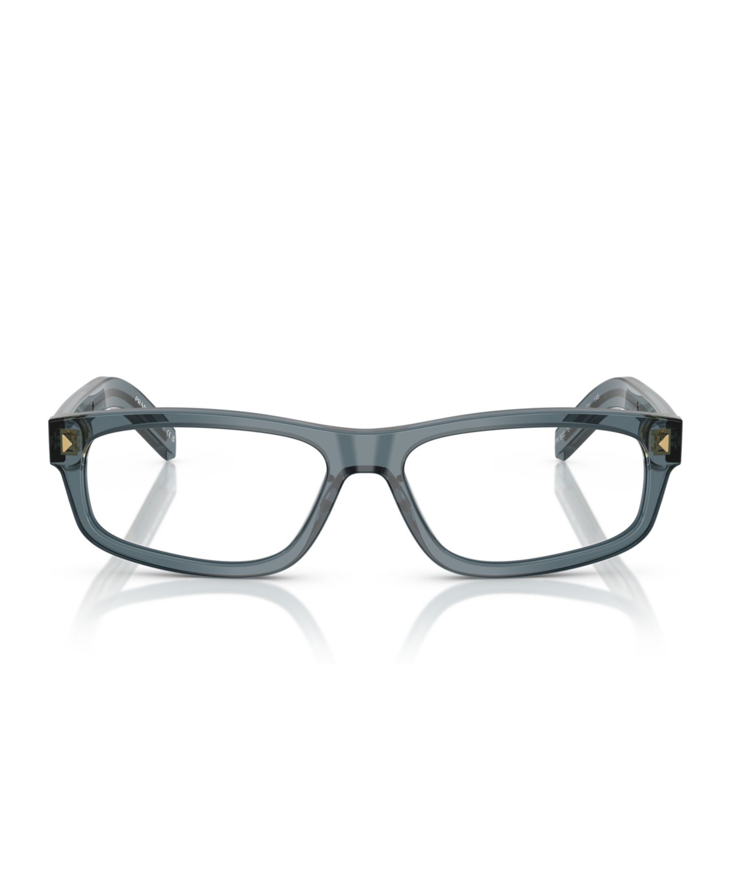 Мужские очки Prada Man Rectangle Plastic PR B02V Eyeglasses, цвет: Бледный позолоченный — фото 2
