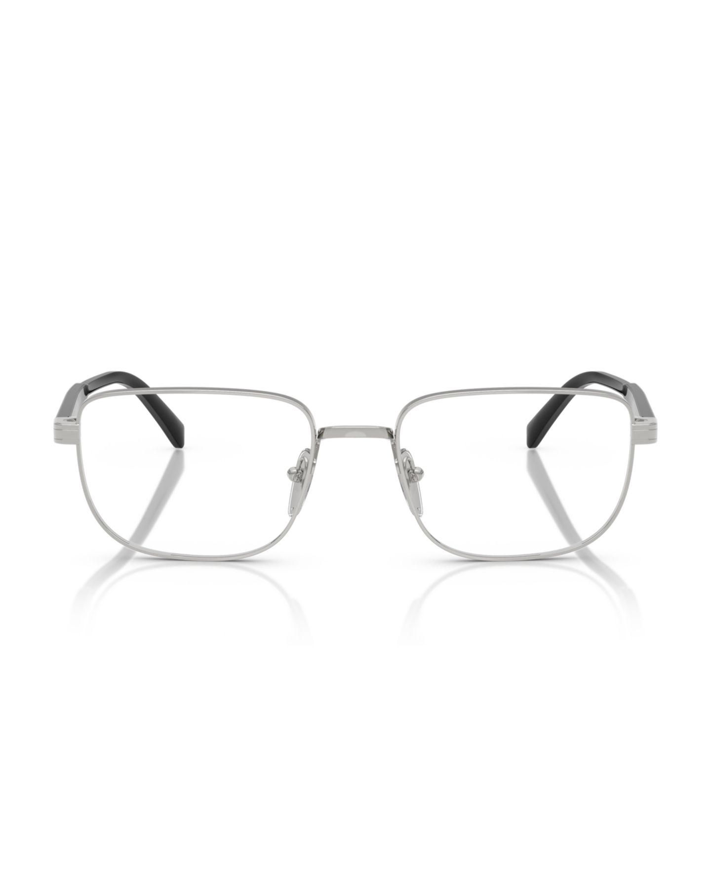Мужские очки Prada Man Rectangle Metal PR B51V Eyeglasses, цвет: Серебряный — фото 2