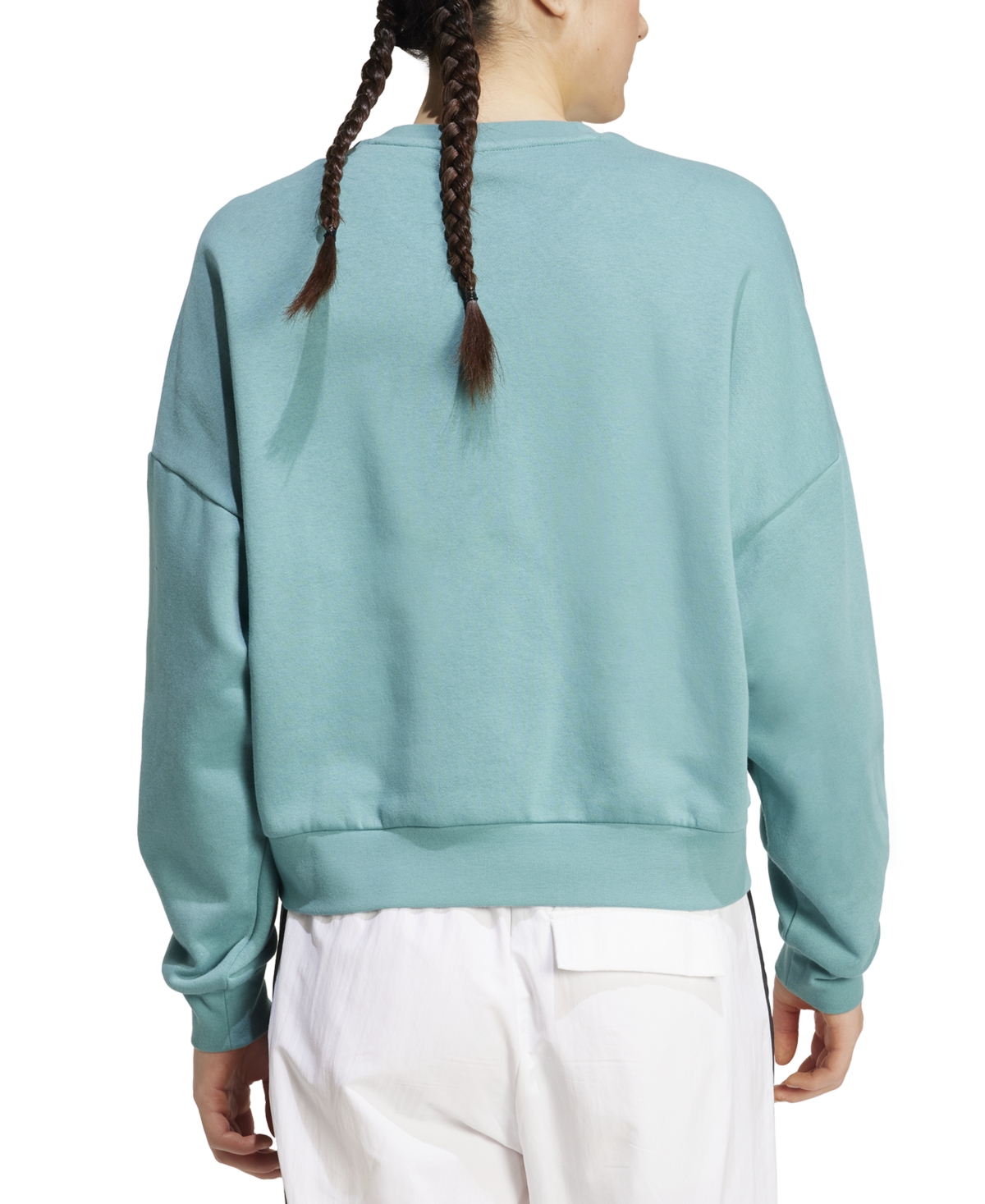 Adidas Originals Women's Essentials Crewneck Small-logo Sweatshirt In Blue