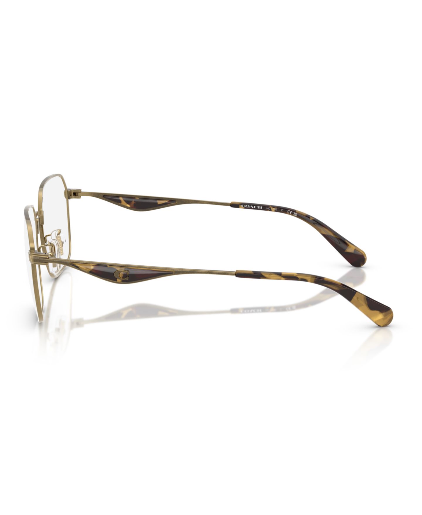 Мужские очки COACH Man Irregular Metal HC5186 Eyeglasses, цвет: Состаренный золотой — фото 3