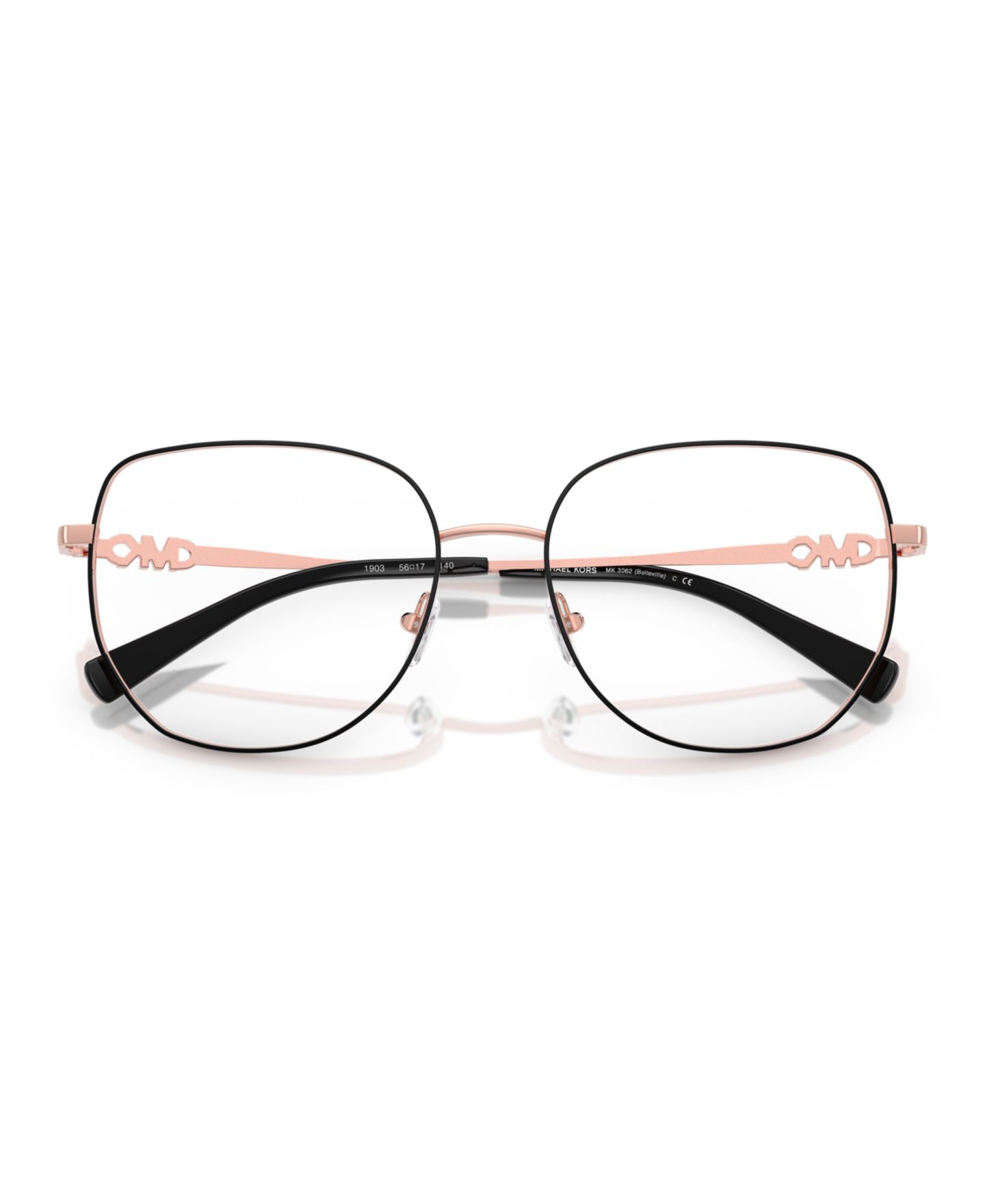 Женские очки Michael Kors Woman Square Metal MK3062 Belleville Eyeglasses, цвет: Чёрный блестящий — фото 5