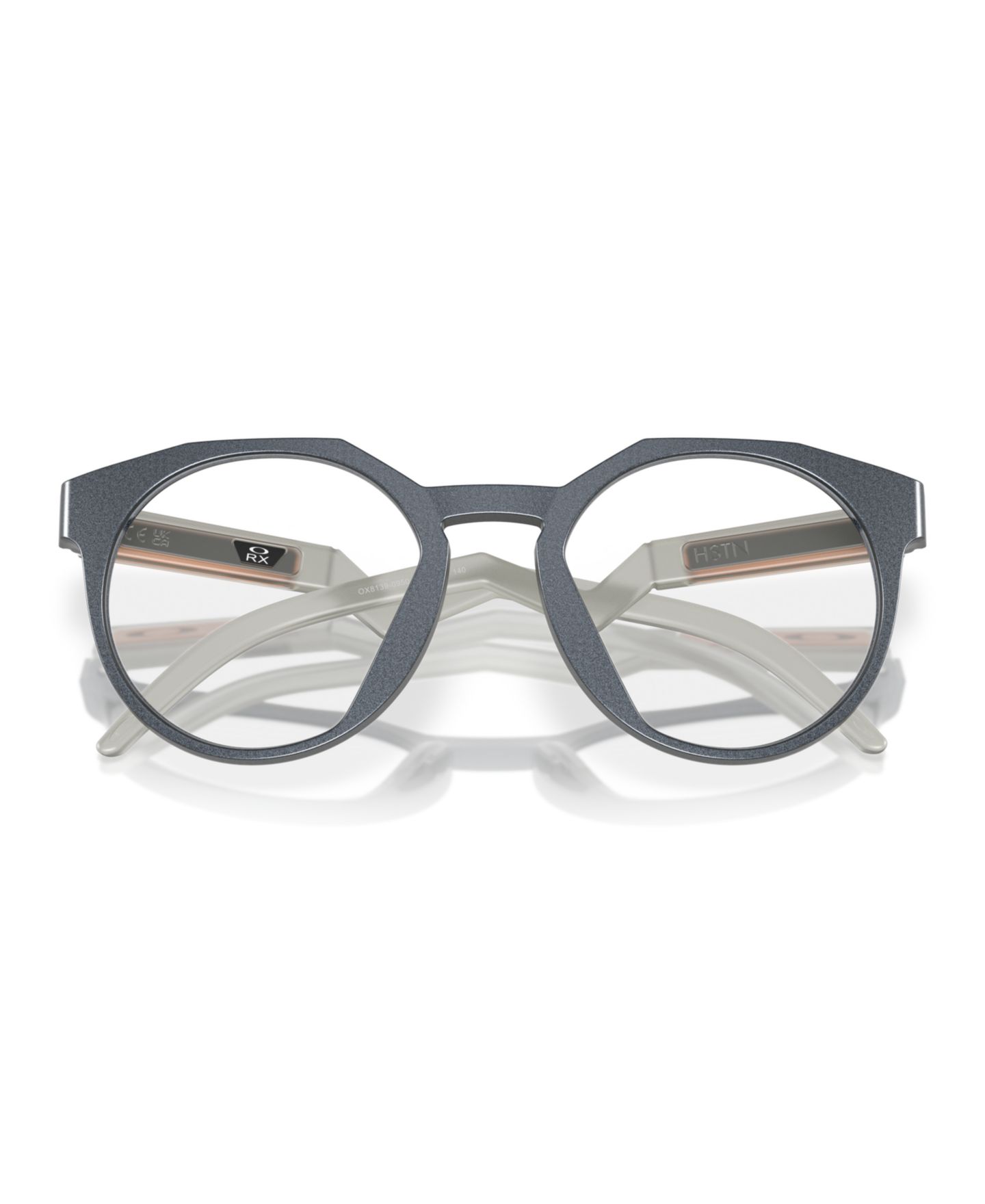 Мужские очки Celine Oakley Man Round Plastic OX8139 Hstn Forge Collection Eyeglasses, цвет: Матовый синий стальной — фото 3