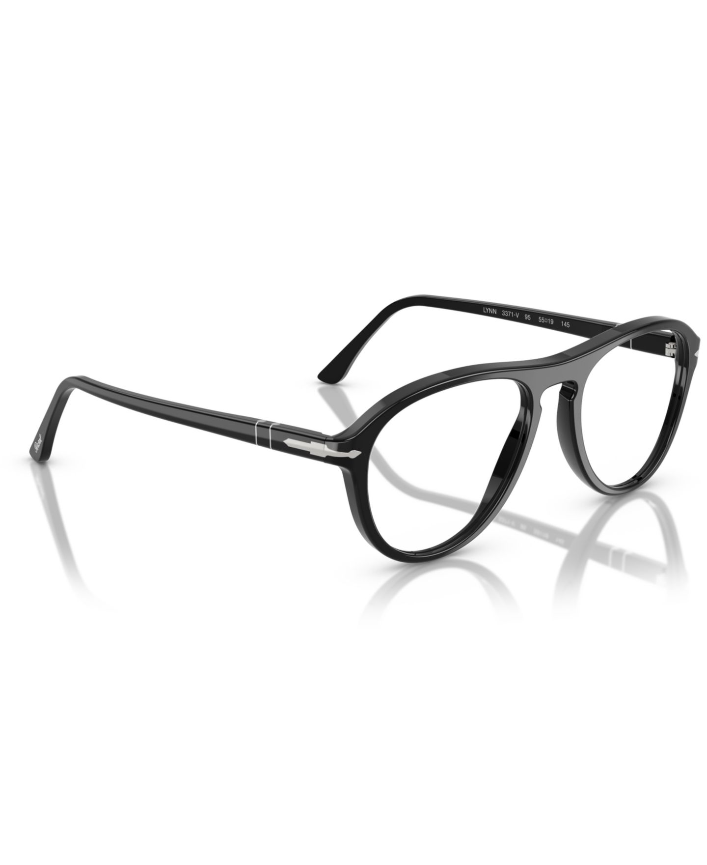 Очки Persol Unisex Pilot/Aviator Plastic PO3371V - Lynn Eyeglasses, цвет: Чёрный — фото 6