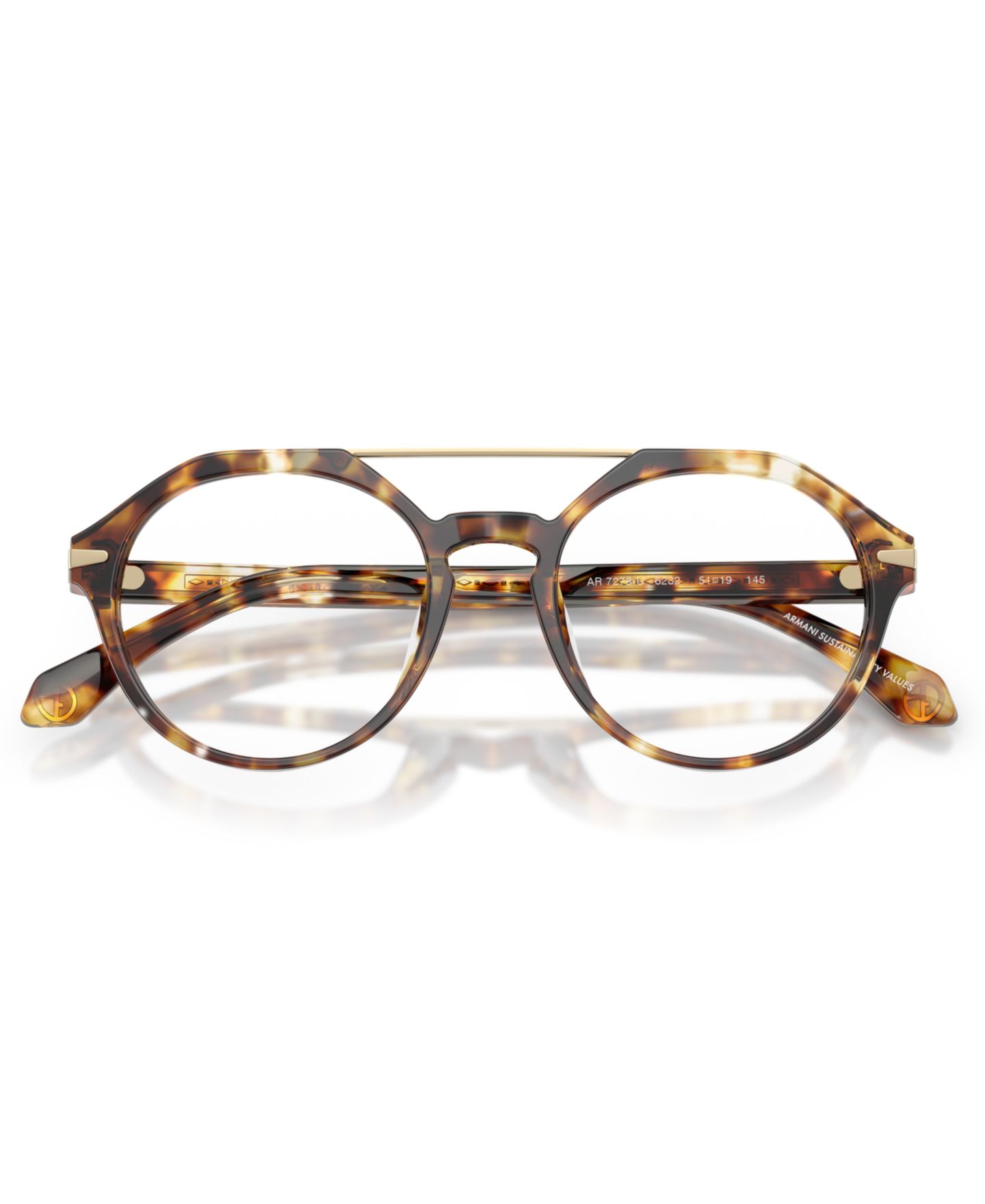 Мужские очки Giorgio Armani Man Round Plastic AR7278U Eyeglasses, цвет: Гавана — фото 5