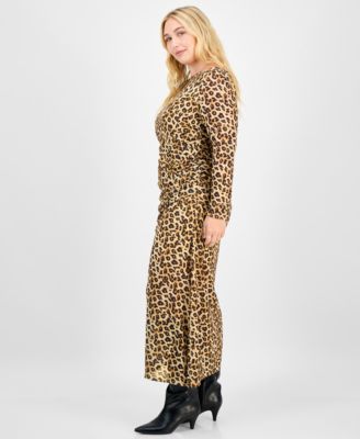 Trendy Plus Printed-Mesh Ruched Midi Dress, Macy's Exclusive