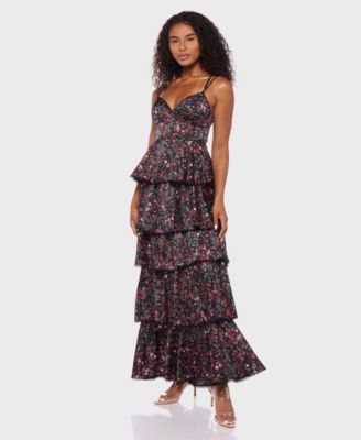 Juniors' Sleeveless Satin Maxi Dress