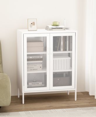Amelia 31.5" Modern 3-Shelf Accent Cabinet