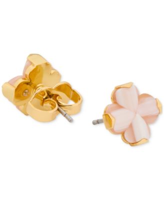 Gold-Tone Spade Flower Stud Earrings