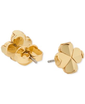 Gold-Tone Spade Flower Stud Earrings