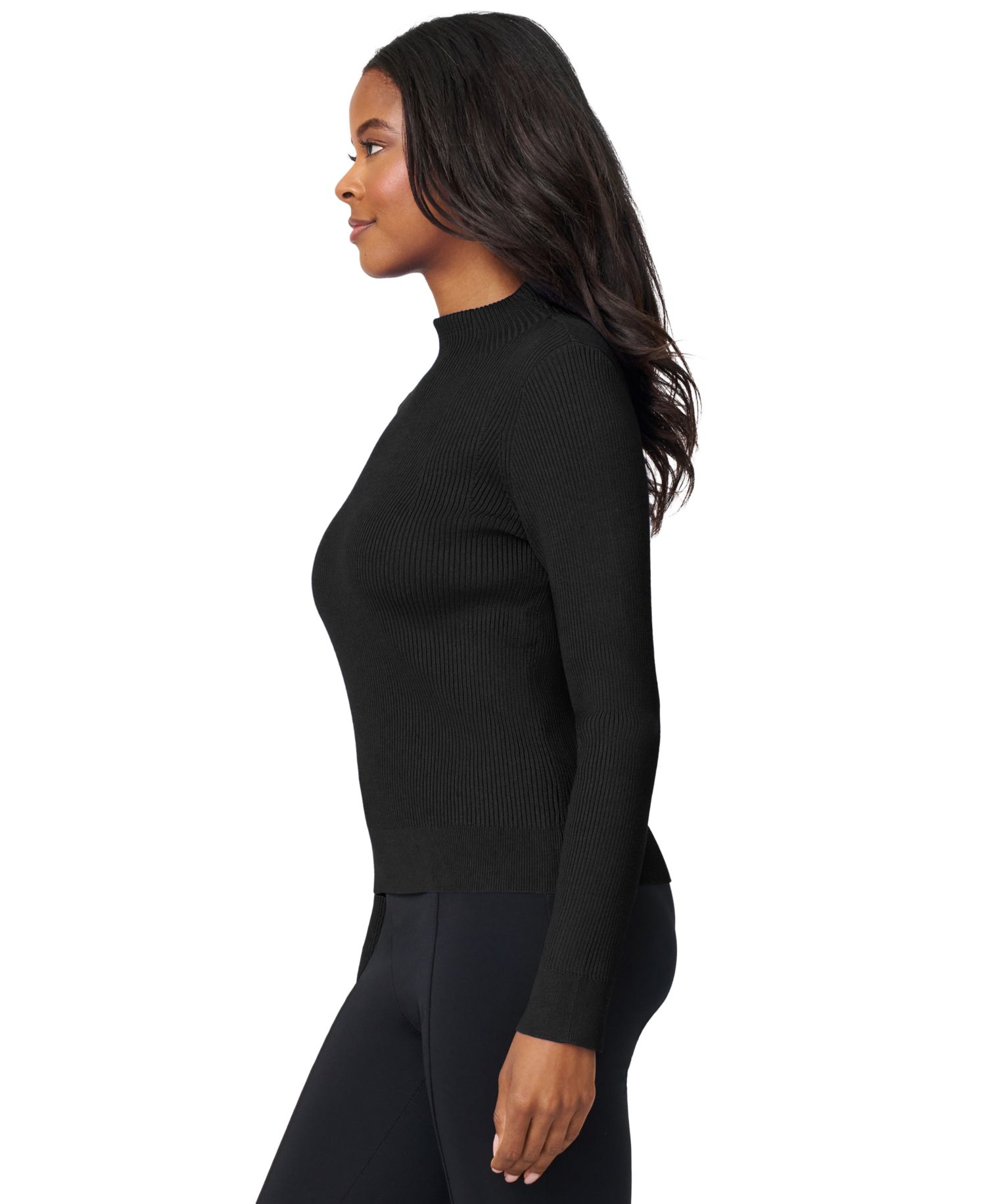 Women's Mock-Neck Rib-Knit Sweater
