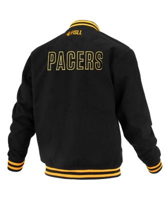 Men's and Women's Black Indiana Pacers Logoman Shadow Collection Full-Snap Varsity Jacket