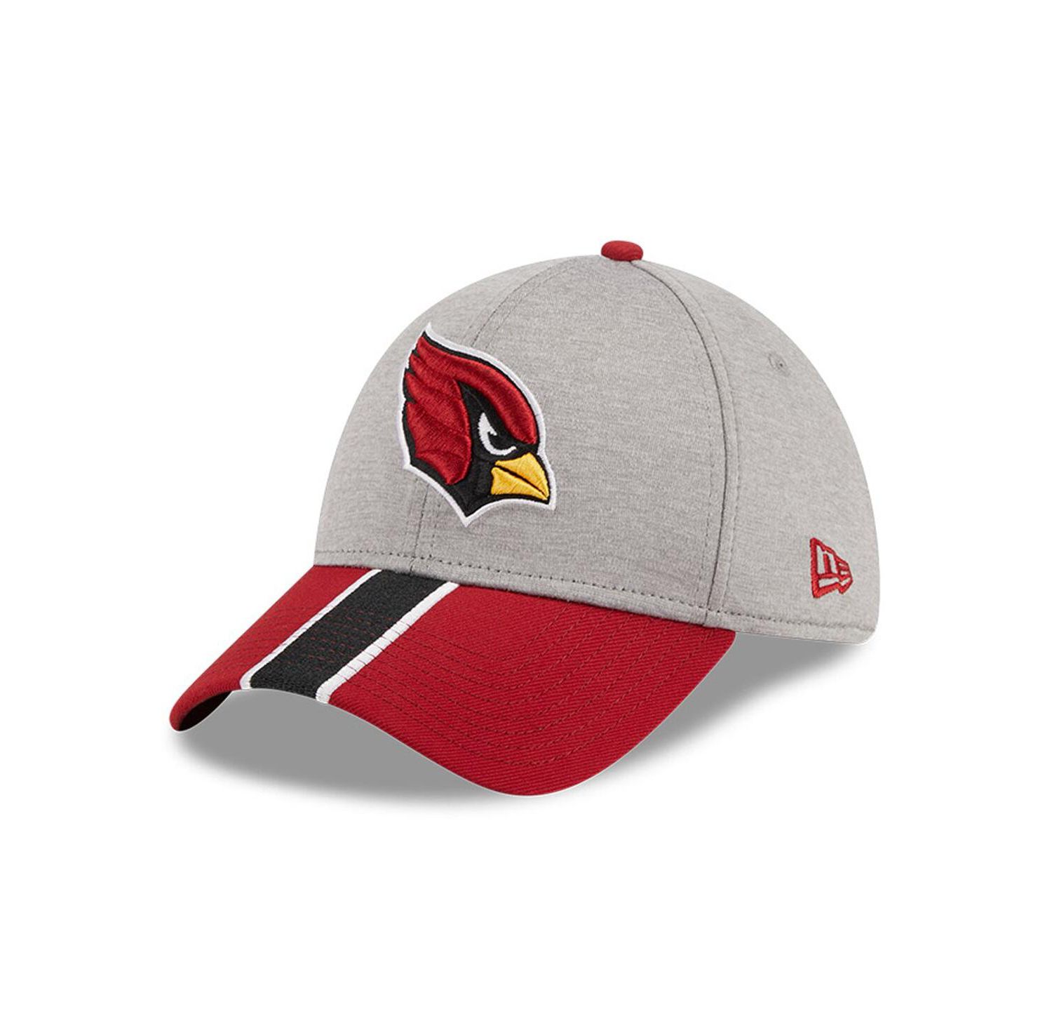 Men's Heather Gray/Cardinal Arizona Cardinals Striped 39THIRTY Flex Hat