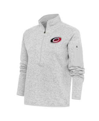 Women's Heather Gray Carolina Hurricanes Team Logo Fortune Quarter-Zip Jacket