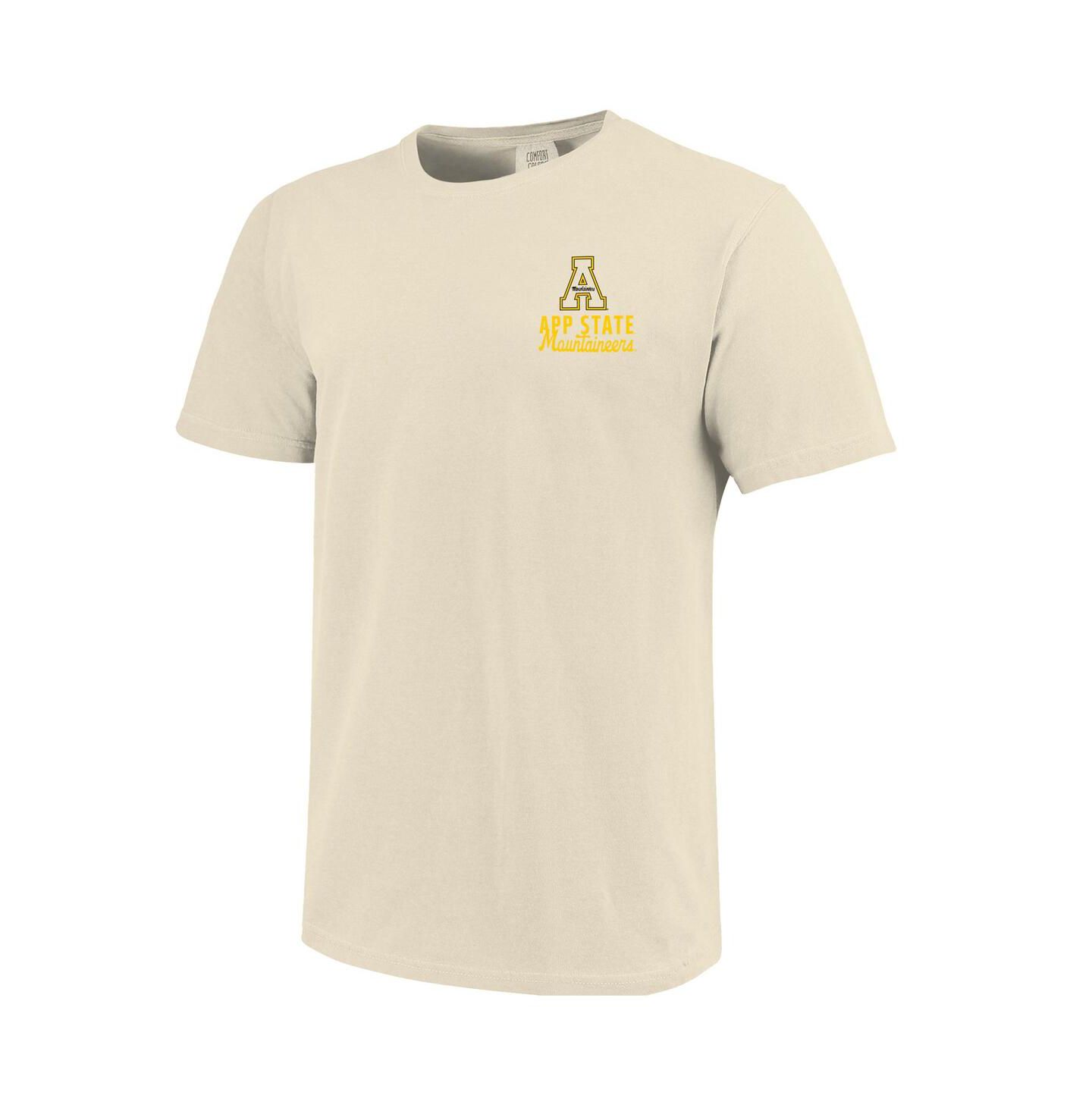 Мужская футболка Image One Cream Appalachian State Mountaineers Comfort Colors Mascot Overlay — фото 3