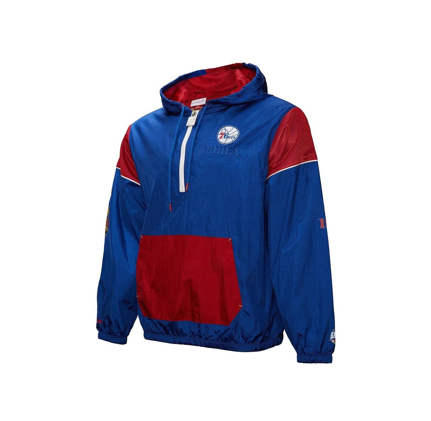 Men's and Women's Royal Philadelphia 76ers Hardwood Classics Team OG 3.0 Anorak Half-Zip Windbreaker Jacket
