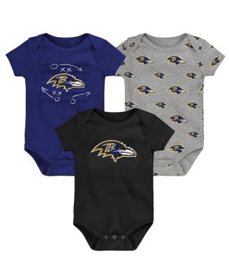 Outerstuff - Baby Boys and Girls 3-Pack Baltimore Ravens Team Starter Bodysuit Set