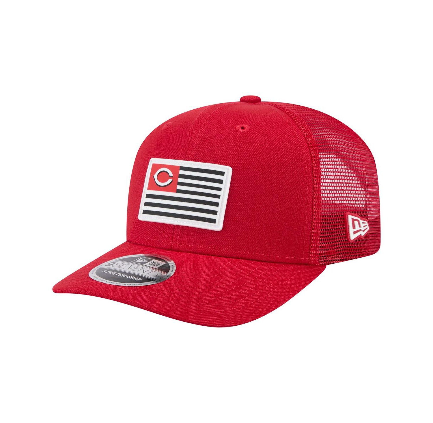 Men's Red Cincinnati Reds Flag 9SEVENTY COOLERA Stretch-Snap Hat
