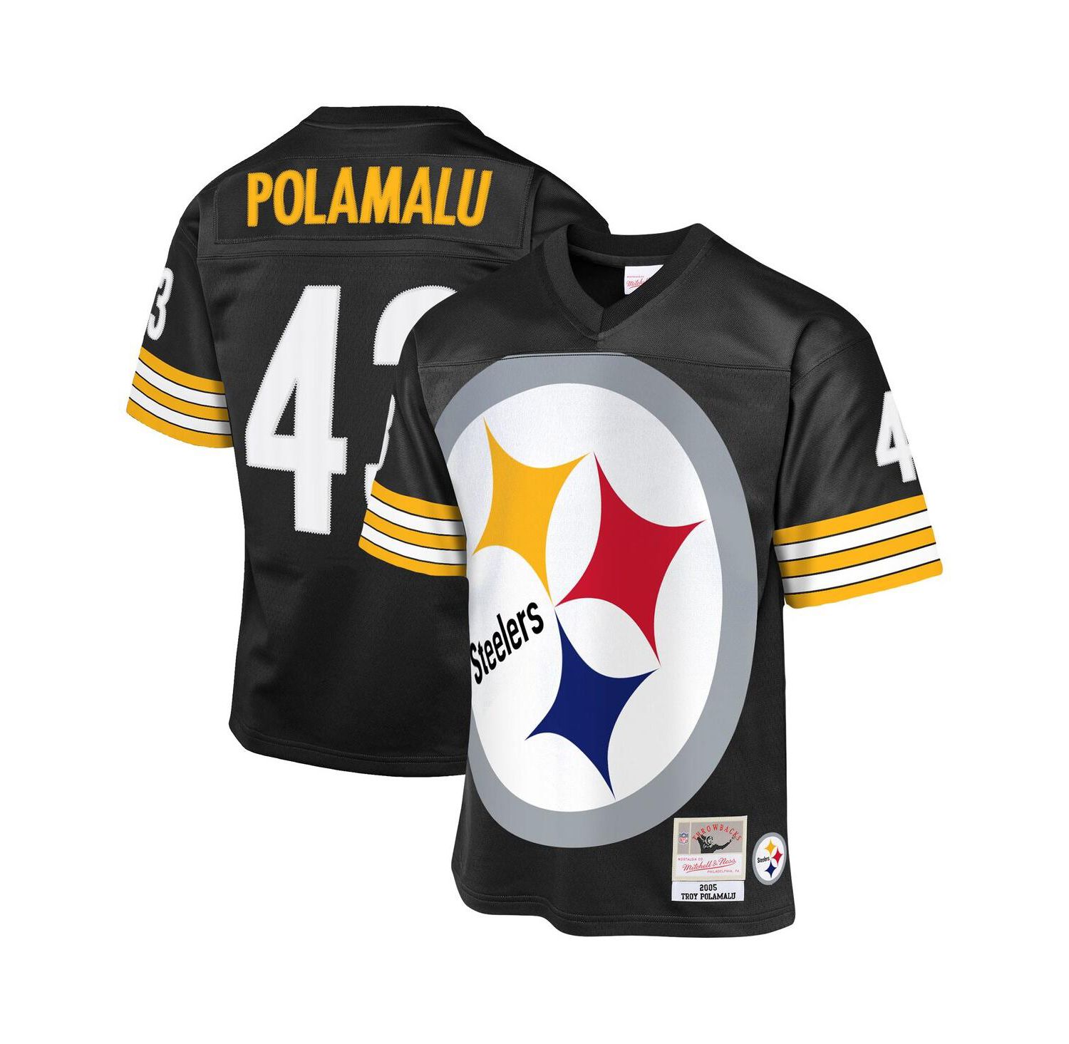 Big Boys and Girls Troy Polamalu Black Pittsburgh Steelers 2005 Throwback Fashion Jersey