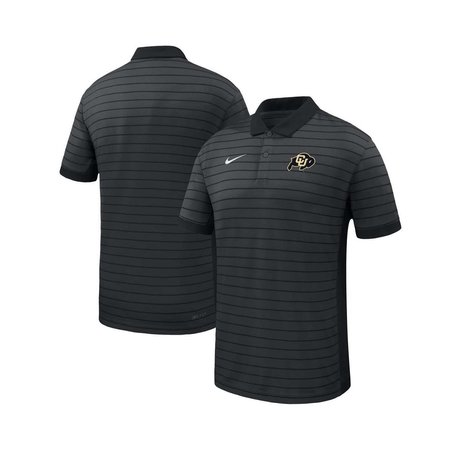 Men's Black Colorado Buffaloes 2025 Early Season Coaches Sideline Victory Stripe Performance Polo Shirt